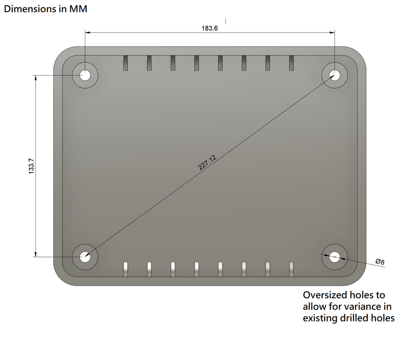Ambulance Whelen Emergency Light Hole Close-Out Cover Panel