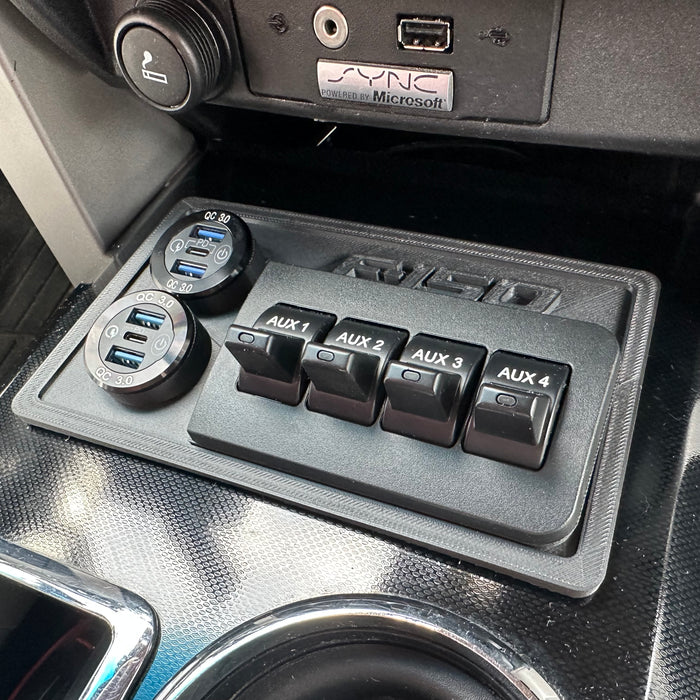 F-150 "Raptor Style" Upfitter Switch and USB Mount Panel (Panel Only)