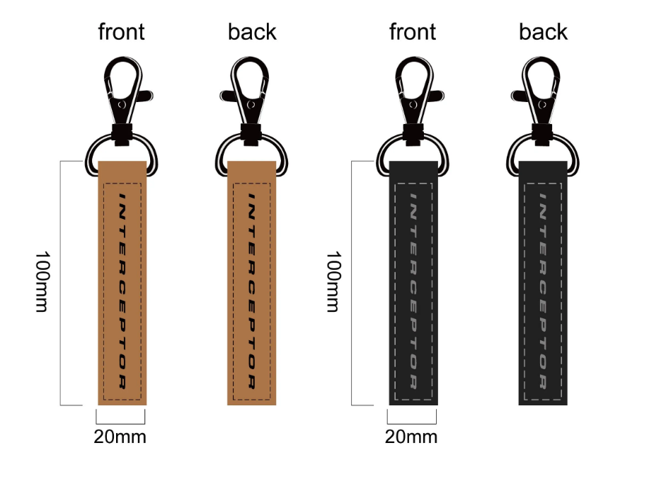 Police Interceptor Leather Keychain Lanyard