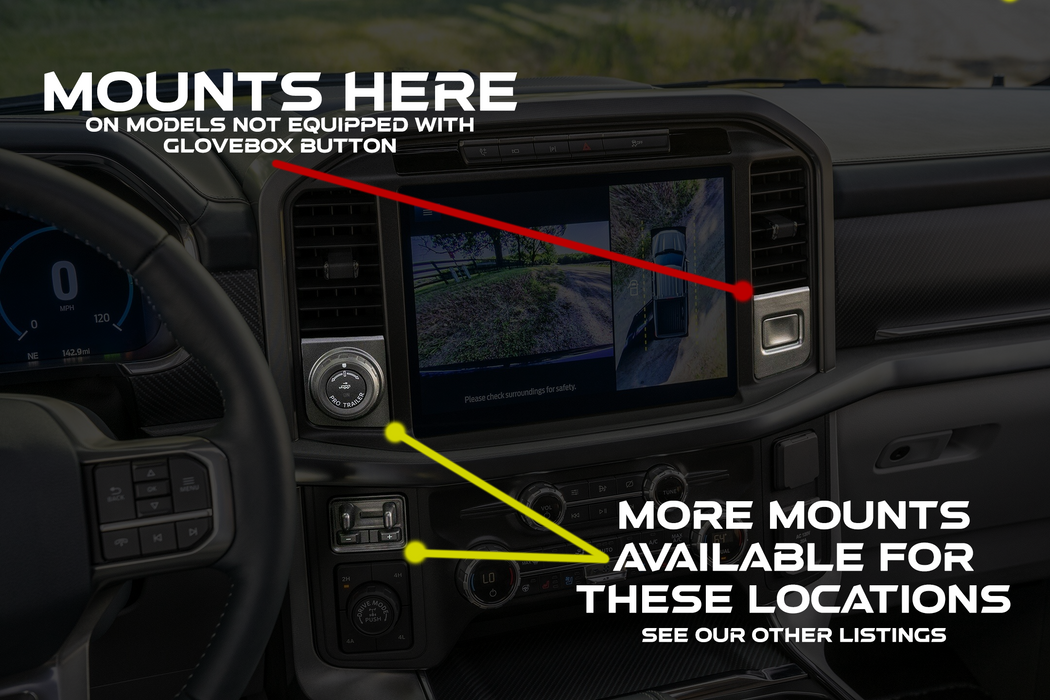 2021-2025 Ford F-150 Switch Mount (Trailer Knob/Glovebox Button Replacement)