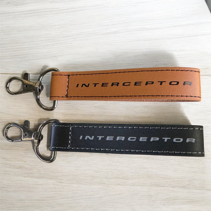 Police Interceptor Leather Keychain Lanyard