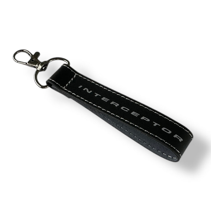 Police Interceptor Leather Keychain Lanyard