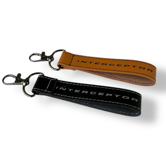 Police Interceptor Leather Keychain Lanyard