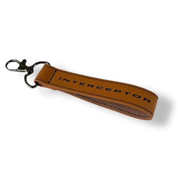 Police Interceptor Leather Keychain Lanyard