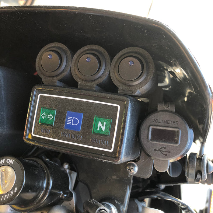 Yamaha TW200 12v USB/Voltmeter/Rocker Switch Mount Panel